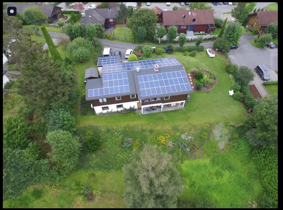 Historisk dronebilde av soltaket på BB86-anlegget