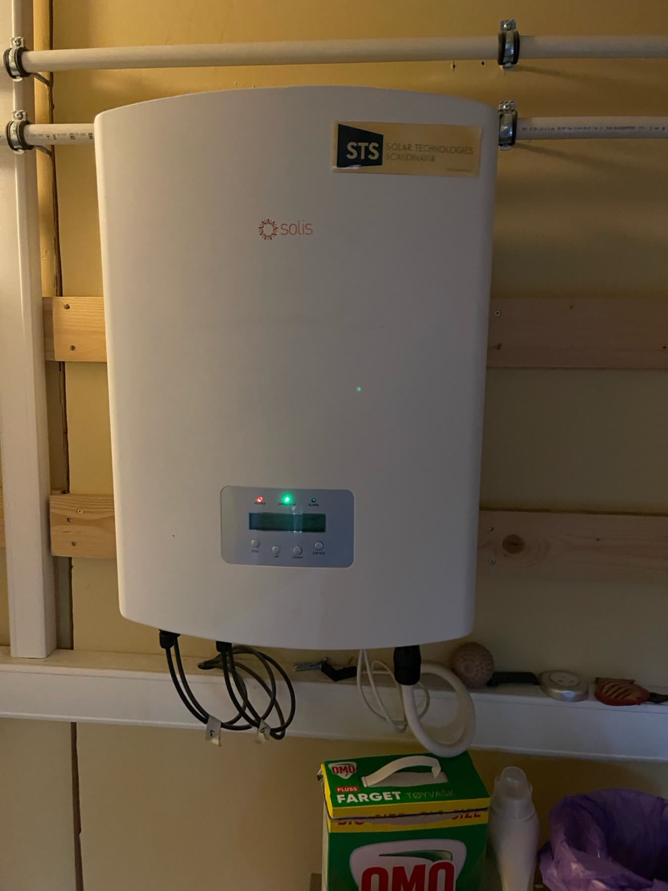 Eksisterende Solis stringinverter på BB86-anlegget